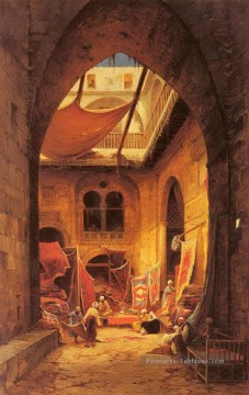 Hermann David Salomon Corrodi œuvres - tapis Bazar Hermann David Salomon Corrodi paysage orientaliste